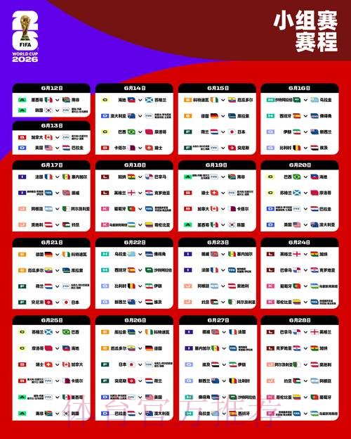 2026世界杯比赛时间今日最新时间表查询入口 2026世界杯比赛时间今日最新时间表查询入口
